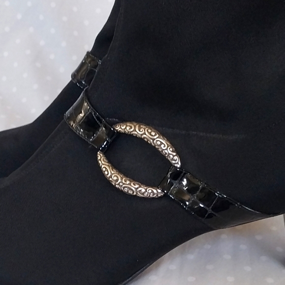 Brighton Tune Black Made in Italy Heeled Pull On Stretch Boots - Picture 6 of 10